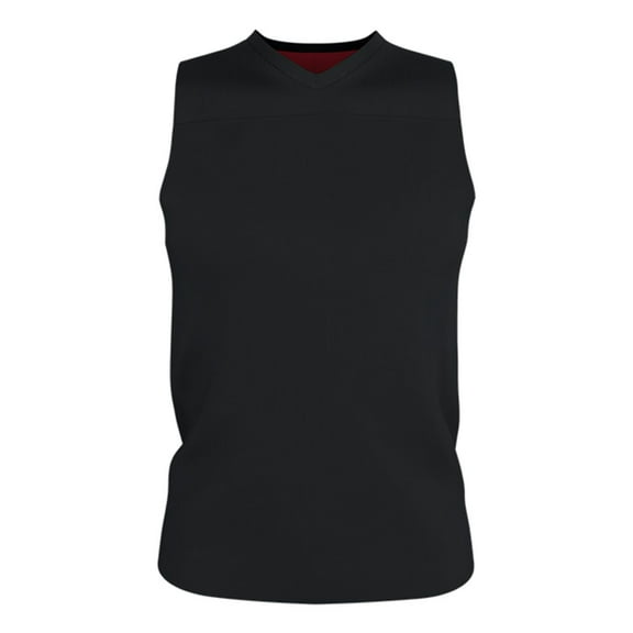 Alleson Athletic B54385506 Youth Blank Reversible Game Jersey, Black & Red - Extra Large