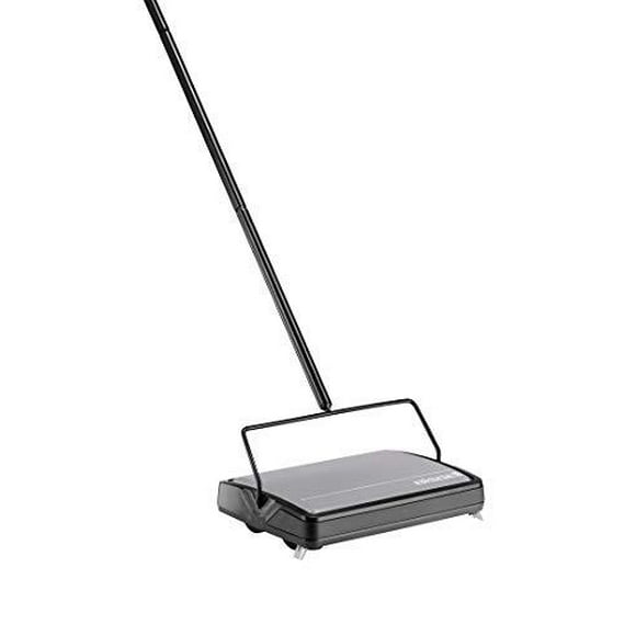 Bissell 2483C Sturdy Sweep Manual Sweeper with Lie-Flat Design, Single Brush roll and Edge bristles for Sweeping Small Messes and Dual Bottom-Empty Dirt Bins