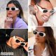 thumbnail image 3 of Gafas de sol mosanana Trendy Rectangle Creamy White para mujer y hombre, 3 of 6