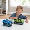 Kid Connection Friction Powered Fast Trucks 2Pack, Blue & Green