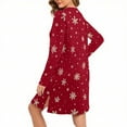 thumbnail image 5 of Tnhcen Women's Christmas Reindeer Print Nightgown Holiday Themed Sleepwear Cozy Brushed Fleece Long Sleeve Pajama Dress with Zipper & Pockets (S-2XL), 5 of 9