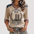 thumbnail image 3 of 9/11 25th Anniversary Shirt Womens WE Will Never Forget Tee Shirts | Lightweight Fabric, V Neck Short Sleeve Tops, American Flag, 2001-2026 25Th Anniversary Tops, Patriotic Honor Tee Shirt,2XL, 3 of 5