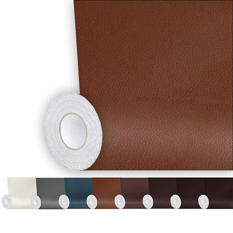 ODYSITE Leather Repair Patch,15.75*79 inch Repair Patch Self Adhesive  Waterproof, DIY Large Leather Patches for Couches, Furniture, Kitchen  Cabinets, Wall 15.75*79 inch, Light Brown) 