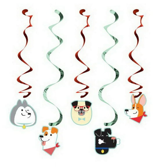 Dog Party Dangling Cutouts - Party Supplies - Danglers - 1 pack of 5