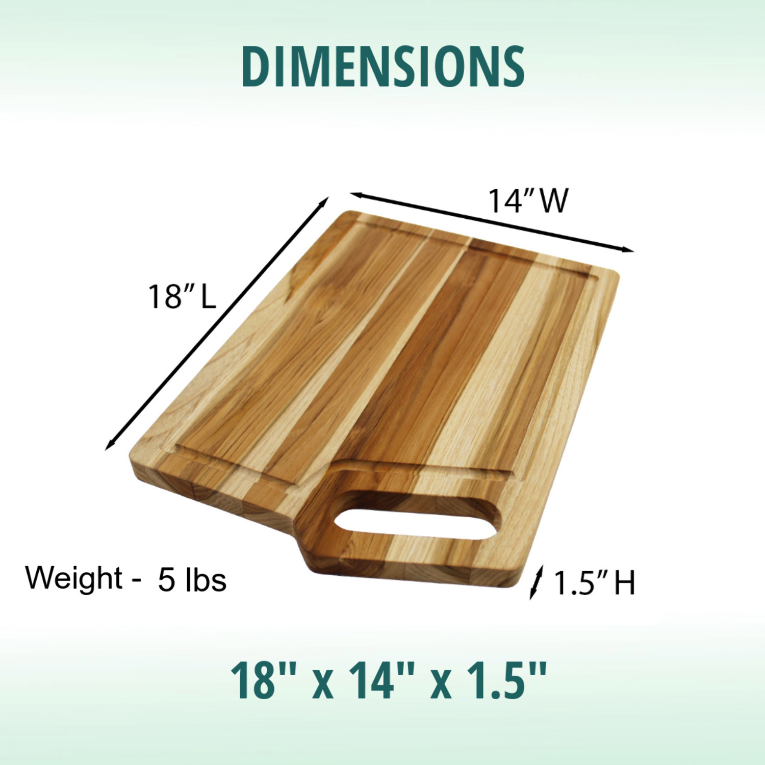 EcoDecors 3 Piece Teak Wood Cutting Board Set with Juice Groove  Handle