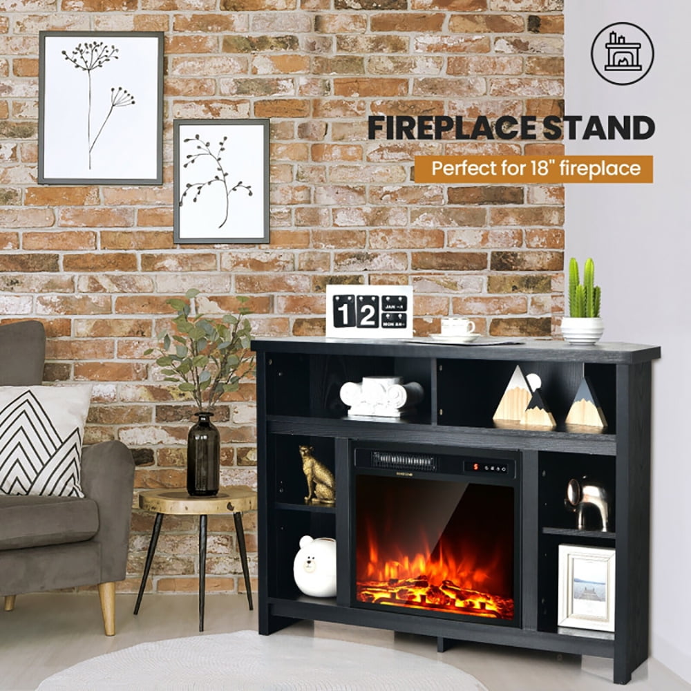 Finihen TV Stand, TV Cabinet, Modern Corner TV Stand with Adjustable Shelves for TVs up to 48 Inch, Media Entertainment Center with Storage, for Living Room, Bedroom, Black
