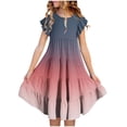 thumbnail image 1 of EnJoCho Robe d'Été de Plage pour Adolescentes Filles Robes Boho d'Été Manches à Volants Robe Décontractée Col Rond Robe Fluide de Fête Robe à Volants pour 6-15 Ans, 1 of 4