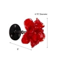 thumbnail image 3 of Rose Bud Flower Hand Blown Art Glass Wall Décor, Red, 4.75" Diameter, 3 of 8