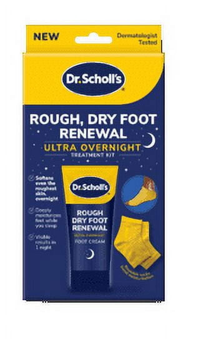 (4 pack) Dr. Scholl's Rough, Dry Foot Renewal Ultra Overnight Treatment Kit with 3oz Foot Cream and Foot Sleeves
