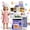 78PCS(Purple), variant on JoyStone 63PCS Kids Kitchen Playset,Play Kitchen Toy with Realistic Lights & Sounds,Pretend Steam, Play Sink & Oven, Menu Board & Other Kitchen Accessories Set for Toddlers
