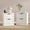 White-BB(2 Drawer), variant on RichYa White Nightstand with 2 Drawers and Charging Station, Farmhouse End Table with Metal Handle, Side Table for Bedroom