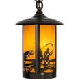 thumbnail image 2 of Meyda Tiffany 156666 Fly Fisherman 8" Wide Mini Pendant - Brown, 2 of 7