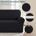 thumbnail image 5 of HUGNEO 1 Piece Stretch Sofa Cover, Jacquard Slipcover with Elastic Bottom, Washable & Pet Friendly Furniture Protector for Armchair, Black, 5 of 11