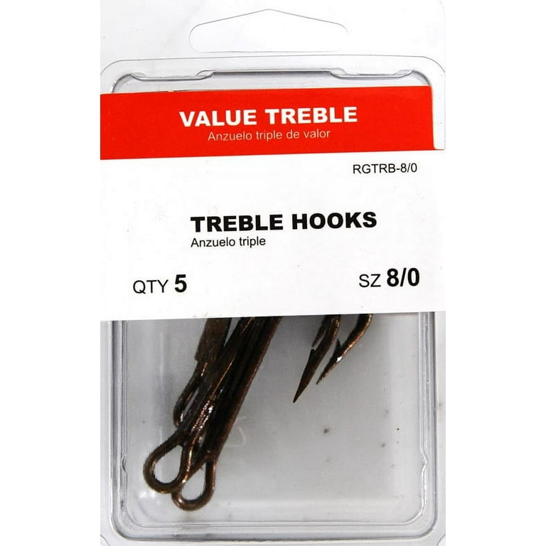 Eagle Claw RGTRBW-8/0 Treble Hook Value Pack, Bronze Hooks, Assorted Size 