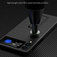 thumbnail image 4 of Nalacover Folding Case for Samsung Galaxy Z Flip 3, Carbon Fiber Rugged PC Anti-Scratches Lens Protection Cover with Hidden Bracket Screen Protection Wireless Charging Case,Cyanblue, 4 of 7