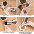 thumbnail image 3 of 2 in 1 Salt and Pepper Grinder Stainless Steel Manual Pepper Mill Adjustable Coarseness Ceramic Spice Grinder Dual Refillable Salt Pepper Mill Shaker for Camping Travel Outdoor Home BBQ, 3 of 3
