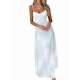 thumbnail image 2 of Robes Boho Fluides à Fente à Lacets pour Femmes Sortie Ligne A Décontractée Robe d'Été Blanche TTG, 2 of 5