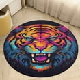thumbnail image 4 of Tiger Animal Graffiti Washable Round Rug -Circle Area Rugs for Nursery Bedroom, Vintage Non Slip Non Shedding Low Pile Carpet for Living Room Coffee Table Entryway, 4 of 6