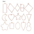 thumbnail image 1 of 15pcs Pendant Press Frame Geometric Star Shape Open Back Bezel Necklace Jewelry DIY Accessory, Rose Gold Workhe, 1 of 9