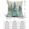 thumbnail image 5 of Watercolor Blue Green Tree Pillow Covers 18x18 Set of 2 Rustic Style Nature Forest Print Decorative Throw Pillows Winter Christmas Square Linen Cushion Case for Home Sofa Couch Bed Outdoor, 5 of 6