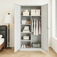 thumbnail image 2 of Fesbos Metal Storage Cabinets Lockers with Lock Door, 72'' Clothing Coat Steel Storage Freestanding Wardrobe for Office, Home, Employee,Gym,Fire Department, 2 of 10