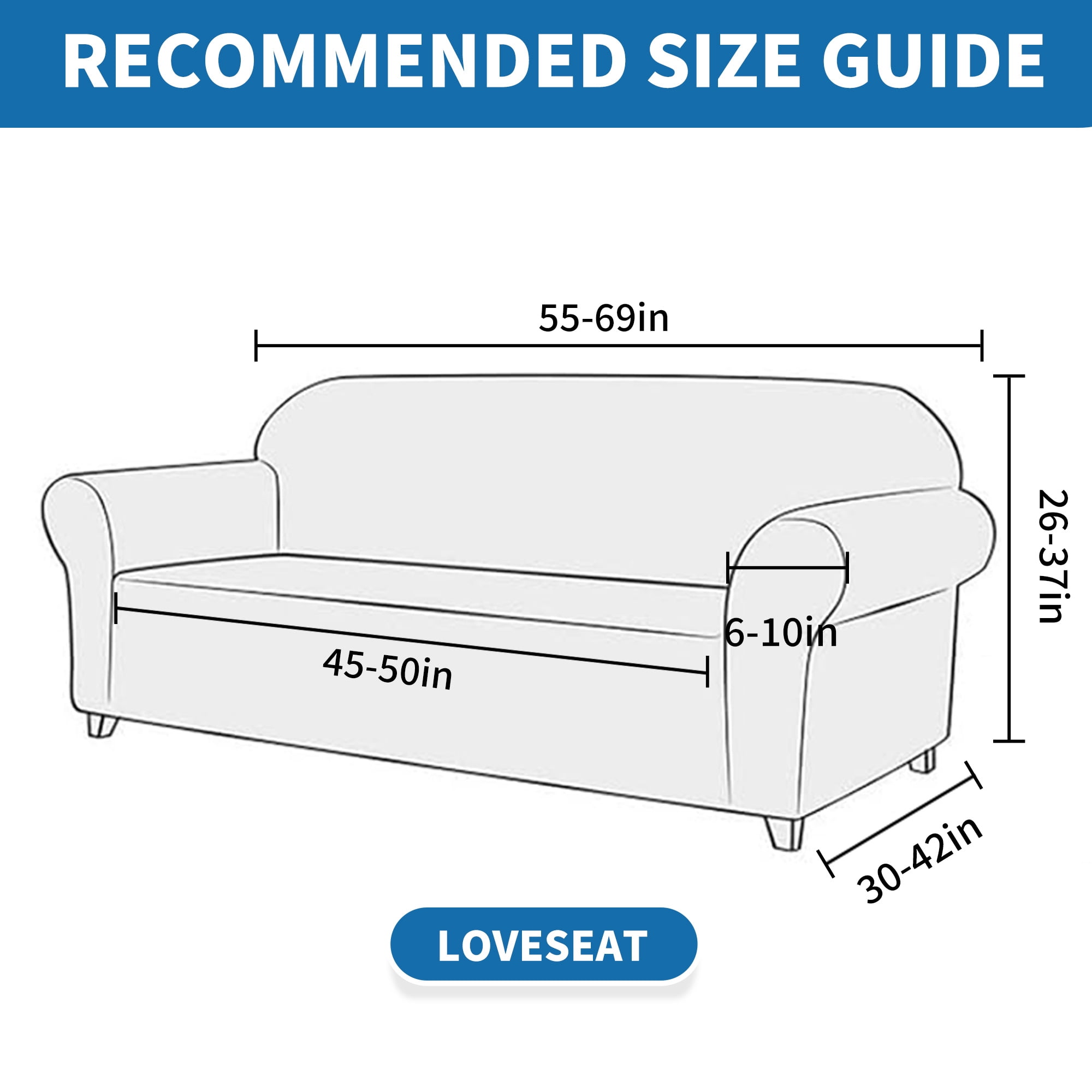 JIATER 1-Piece Sofa Cover Stretch Couch Cover Washable Sofa Slipcover Furniture Protector for Loveseat Sofa,Light Gray