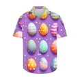 thumbnail image 3 of Blusas y camisas de manga corta con cuello en V Camisa estampada de Pascua para hombre Camisa abotonada Top de poliéster para hombre, 3 of 4
