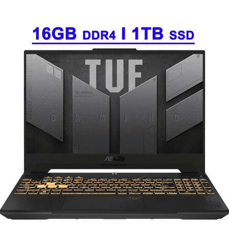 Asus TUF F15 Premium Gaming Laptop 15.6" FHD IPS 144Hz 12th Gen Intel 14-Core i7-12700H Processor 16GB DDR4 1TB SSD GeForce RTX 4060 8GB Graphic Backlit Thunderbolt4 USB-C Win11 Gray