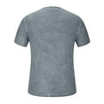 thumbnail image 3 of Zpanxa T Shirts for Men, Gym Shirts Men Round Neck Short Sleeve Button Down Blouse Tops Casual Fashion Solid Color Pullover Gray M, 3 of 5