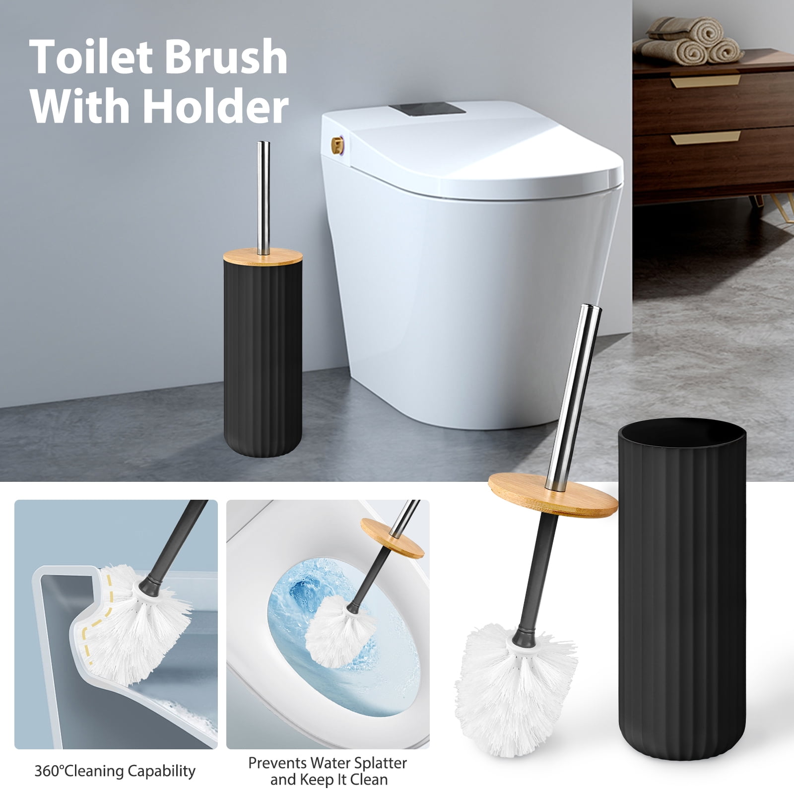 Livhil 19 Pcs Black Bathroom Accessories Sets with Shower Curtain,  Specially Designed for Small Spaces