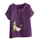thumbnail image 4 of Camiseta suelta informal de verano con cuello redondo y manga corta con estampado de flores para mujer OAVQHLG3B Store  lin121212, 4 of 4