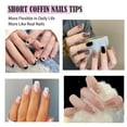 thumbnail image 3 of SINBEE Short Coffin Nail Tips Soft Gel Acrylic Nails Tips 240pcs Half Matte Full Cover Pre-shape False Gel x Nail Tips for Nail Extension Home DIY Nail Salon 12 Sizes Press on Clear Coffin Nail Tips, 3 of 7