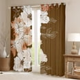 thumbnail image 2 of Manfei Vintage Floral Black Out Curtains,Ink Painting Artistic Curtains Pack of 2 (42x63 Each),Brown White Bedroom Curtains For Adults,Ultra Soft Home Decor, 2 of 6