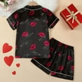 thumbnail image 5 of BOOMNY Toddler Girls 2 Peice Pajamas Sets Graphic Short Sleeve Buttons Sleepwear Tops Shorts Pjs Set for Kids Cozy Loungewear Homewear, 5 of 8