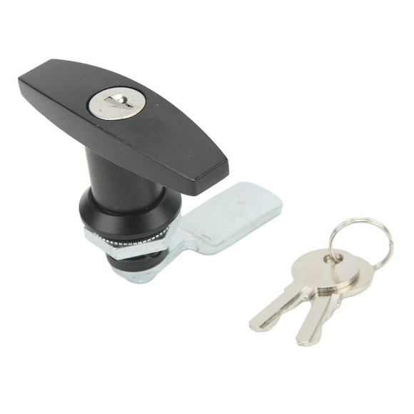 Cerradura de puerta con manija en T, pestillo de gabinete con manija en T de aleación de Zinc para caja de herramientas de remolque de garaje, color negro YUNYI BRAND Deportes