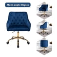 thumbnail image 5 of Drevy Velvet Home Office Desk Chair, Modern Swivel Task Armchair with Adjustable Height, Upholstered Tufted Accent Computer Chair for Home and Office Working or Studying, Navy Blue, 5 of 7