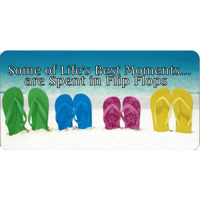Life's Best Moments Flip Flop Photo License Plate