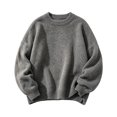 thumbnail image 2 of VISALY Oversized Long Sleeve Pullover Sweater for Women Mock Neck Crewneck Layered Knit Sweatshirt Loose Fit Jumper Drop Shoulder Side Slit Soft Knit Top Fall Winter Cozy Loungewear Clothes Grey Xxl, 2 of 9