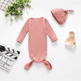 thumbnail image 3 of WIBACKER Unisex Newborn Baby Cotton Sleeper Gowns with Cap Long Knotted Sleeping Bag 0-3 Months, 3 of 7
