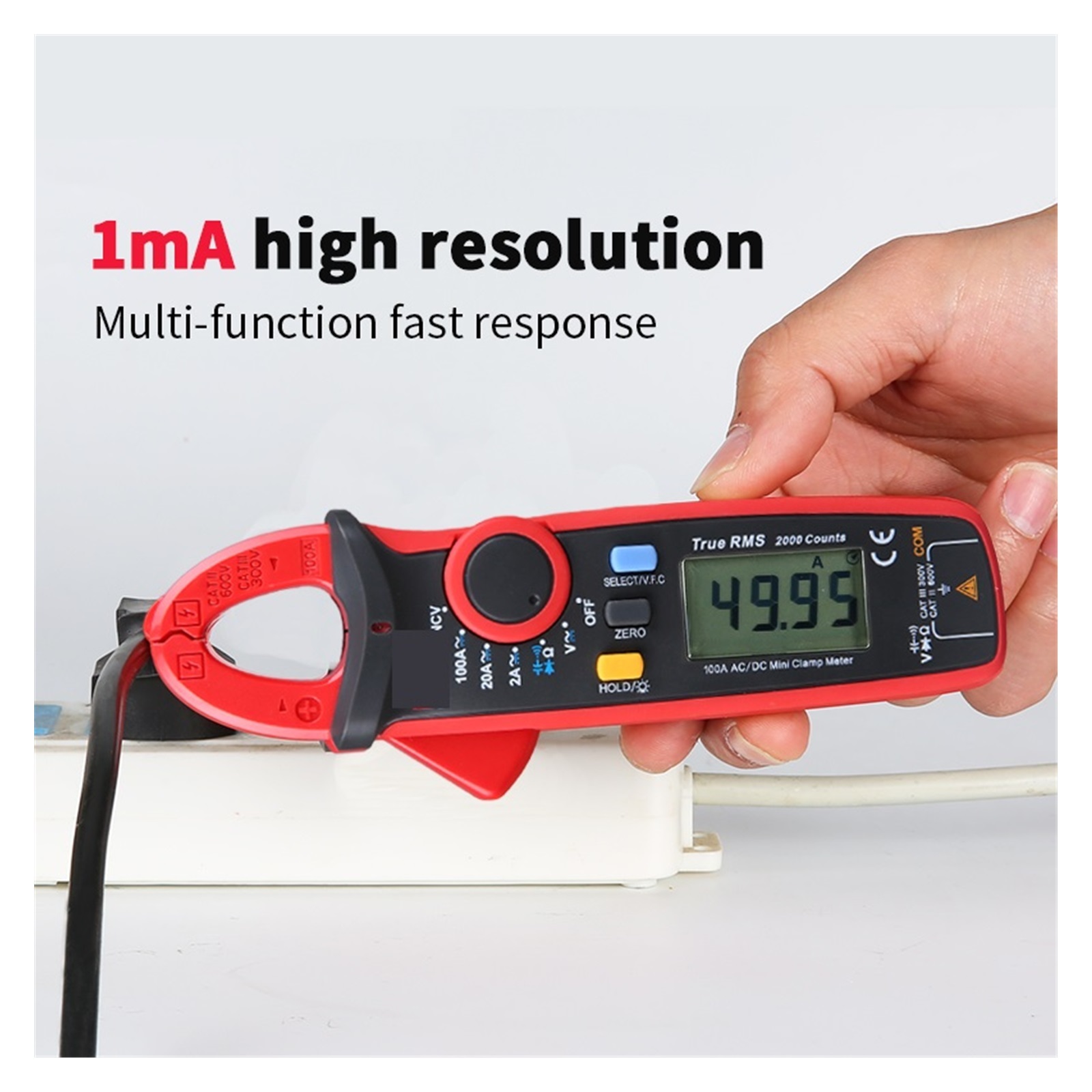 Mini Digital AC DC Current Clamp Meter Voltage Voltmeter 100A Ammeter Pliers Electrical Frequency Tester