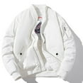 thumbnail image 5 of VBTAPA Mens Bomber Rain Jacket 2026 Winter Casual Quilted Jacket Windproof Padded Jackets Long Sleeve Zip Up Hoodie Coats with Detachable Hood White M, 5 of 7
