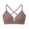 thumbnail image 3 of Wireless Seamless Jelly Bra for Women JIANLAI Women's Wirefree V Neck Seamless Everyday Bra, Adjustable Thin Straps Padded Invisible Basic Bralette, 3 of 4