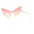 thumbnail image 4 of Retro Funky Bohemian Elongated Metal Rim Cat Eye Sunglasses Gold - Red Yellow, 4 of 4