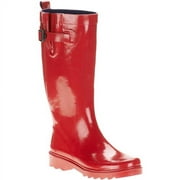 Women's Solid Buckle Rain Boots