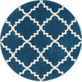 thumbnail image 2 of Well Woven Sydney LuLu'S Trellis Geometric Navy Blue 5'3" Round Area Rug, 2 of 2