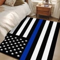 thumbnail image 4 of Blue American Flag Area Rug 4x6 FT, Non Slip Kids Room Carpet, Black White Striped US Flag Stars Washable Soft Floor Carpet Non-Shedding Throw Rug for Dorm Kitchen Study Room Home Office Bedside, 4 of 9