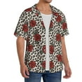thumbnail image 4 of Vsdgher Leopard Print Rose Print Men's Wrinkle Free Untucked Cuban Shirt Business Casual Button Down Shirts Short Sleeve Shirt, 4 of 7