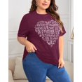 thumbnail image 6 of XCHQRTI Cute Love Women Plus Tshirt Graphic Short Sleeve Shirt Valentine's Day Tees, 6 of 7