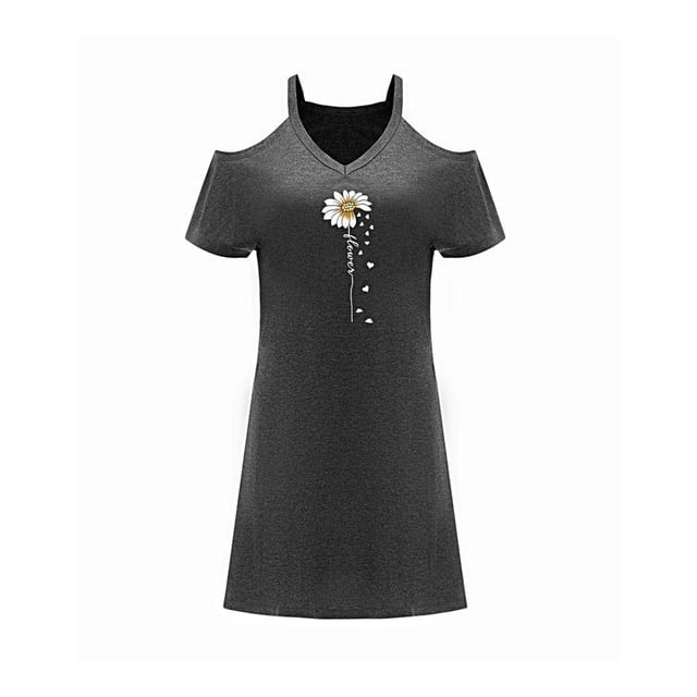 Vestido con hombros descubiertos para mujer, vestido sencillo de corte a para citas, trabajo y vacaciones SG