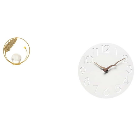 Crystal Ball Sculpture Iron Figurine Wall Clock Modern Minimalist Design for Study Room Kitchen Hallway